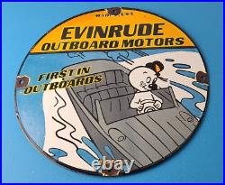 Vintage Evinrude Outboards Porcelain Sign Boat Motor Gas Engines Casper Sign