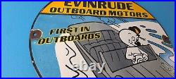 Vintage Evinrude Outboards Porcelain Sign Boat Motor Gas Engines Casper Sign