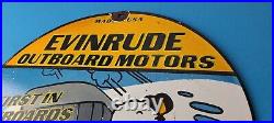 Vintage Evinrude Outboards Porcelain Sign Boat Motor Gas Engines Casper Sign