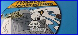 Vintage Evinrude Outboards Porcelain Sign Boat Motor Gas Engines Casper Sign