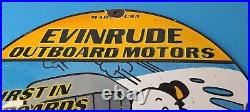 Vintage Evinrude Outboards Porcelain Sign Boat Motor Gas Engines Casper Sign