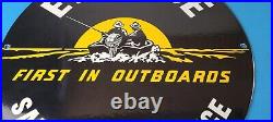 Vintage Evinrude Outboards Sign Marine Boating Fishing Porcelain Gas Pump Sign