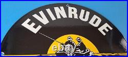 Vintage Evinrude Outboards Sign Marine Boating Fishing Porcelain Gas Pump Sign