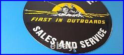 Vintage Evinrude Outboards Sign Marine Boating Fishing Porcelain Gas Pump Sign