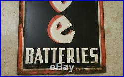 Vintage Exide Batteries Embossed Sign 12-54 ADFORM 1483-A