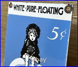 Vintage Fairy Soap Porcelain Sign Gas Oil Restroom Laundry Dish Gas Station Oil