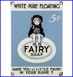 Vintage Fairy Soap Porcelain Sign General Store Gas Station Grocery Motor Oil