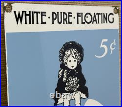 Vintage Fairy Soap Porcelain Sign General Store Gas Station Grocery Motor Oil