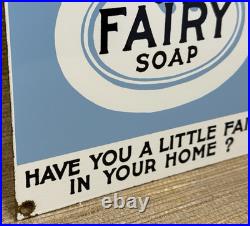 Vintage Fairy Soap Porcelain Sign General Store Gas Station Grocery Motor Oil