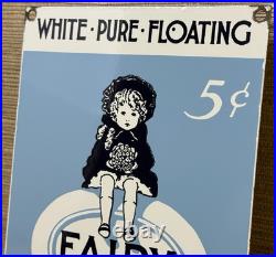 Vintage Fairy Soap Porcelain Sign General Store Gas Station Grocery Motor Oil