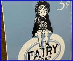 Vintage Fairy Soap Porcelain Sign General Store Gas Station Grocery Motor Oil
