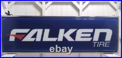 Vintage Falken Tire Sign 2 Sided Light 36X12X6VGC