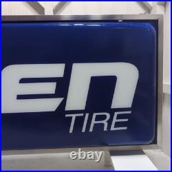 Vintage Falken Tire Sign 2 Sided Light 36X12X6VGC