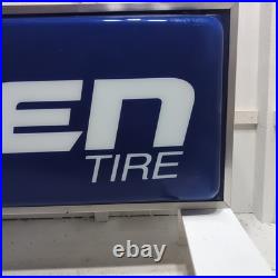 Vintage Falken Tire Sign 2 Sided Light 36X12X6VGC