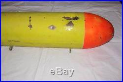 Vintage Fall-Out Shelter Equipment Sign Painted Practice Training Bomb Shell