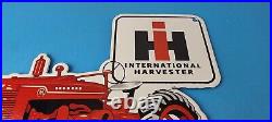 Vintage Farmall International Harvester Sign Porcelain Farm Barn Gas Pump Sign