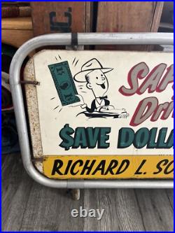 Vintage Farmers Insurance Sign Advertising 50's 60's Rare Wisconsin 42x21 Big