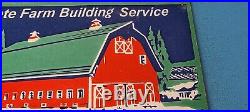 Vintage Farming Building Service Sign Wisconsin Lumber Barn Gas Porcelain Sign