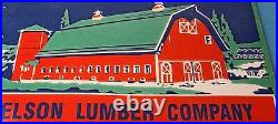 Vintage Farming Building Service Sign Wisconsin Lumber Barn Gas Porcelain Sign