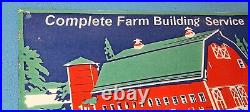 Vintage Farming Building Service Sign Wisconsin Lumber Barn Gas Porcelain Sign