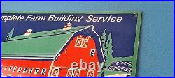 Vintage Farming Building Service Sign Wisconsin Lumber Barn Gas Porcelain Sign