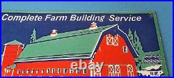 Vintage Farming Building Service Sign Wisconsin Lumber Barn Gas Porcelain Sign