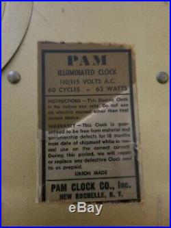 Vintage Fender Guitar Pam Illuminted Dealer Clock Lighted Sign