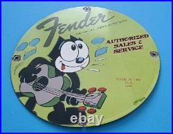 Vintage Fender Guitars & Amplifiers Porcelain American Stratocaster Service Sign