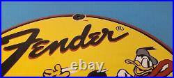 Vintage Fender Guitars & Amplifiers Porcelain Mickey Mouse Service Station Sign