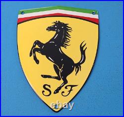 Vintage Ferrari Porcelain 8 Gas Automobile Badge Shield Service Station Sign