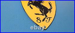Vintage Ferrari Porcelain 8 Gas Automobile Badge Shield Service Station Sign