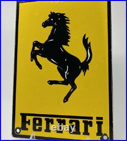 Vintage Ferrari Porcelain Dealership Sign Gas Oil Italy Audi Lamborghini Cars