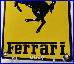 Vintage Ferrari Porcelain Dealership Sign Gas Oil Italy Audi Lamborghini Cars