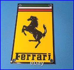Vintage Ferrari Porcelain Gas Automobile Supercar Italian Racing Service Sign