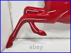 Vintage Fiberglass 48 x 36 Mobil Pegasus Horse Logo Sign Red