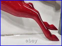 Vintage Fiberglass 48 x 36 Mobil Pegasus Horse Logo Sign Red