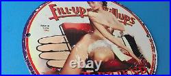 Vintage Fill Up Billups Sign Gas Oil Pump Porcelain Sign