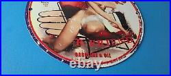 Vintage Fill Up Billups Sign Gas Oil Pump Porcelain Sign