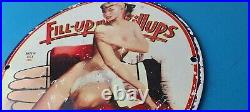 Vintage Fill Up Billups Sign Gas Oil Pump Porcelain Sign