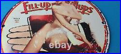 Vintage Fill Up Billups Sign Gas Oil Pump Porcelain Sign