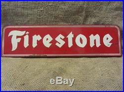 Vintage Firestone Tires Flanged Double Sided Sign Antique Automobile 9661