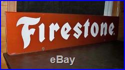 Vintage Firestone Tires Gas Station Oil 48 Double Sided Metal Sign