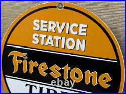 Vintage Firestone Tires Porcelain Sign Auto Repair Gas Station Motor Oil Pump Vintage Firestone Tires Porcelain Sign Auto Repair Gas Station Motor Oil Pump