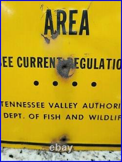 Vintage Fish & Wildlife Sign Dated 1968 Tennessee Wildlife Managment Gas Oil