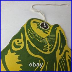 Vintage Fishing Bass Sign Fish Wildlife Signage Paw Paw Porcelain Gas Sign