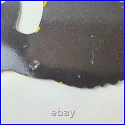 Vintage Fishing Bass Sign Fish Wildlife Signage Paw Paw Porcelain Gas Sign