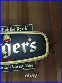 Vintage Fitgers Beer Advertising Sign Duluth Minnesota Lake Superior Rare HTF