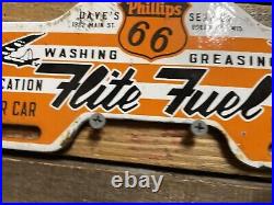 Vintage Flight Fuel Porcelain Sign Phillips 66 Gas Station Green Bay Wisconsin