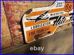 Vintage Flight Fuel Porcelain Sign Phillips 66 Gas Station Green Bay Wisconsin