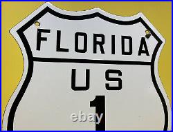 Vintage Florida Us 1 Porcelain Sign Gas 1926 Service Station Highway Route 66